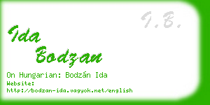 ida bodzan business card